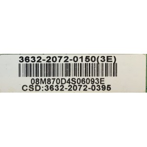 MAIN PARA SMART TV VIZIO / NUMERO DE PARTE / 3632-2072-0150 / 0171-2272-4813 / 3632-2072-0395 / 08M870D4S06093E / MODELO E320I-A0 LAEFNL